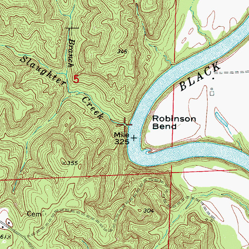Topographic Map of Slaughter Creek, AL