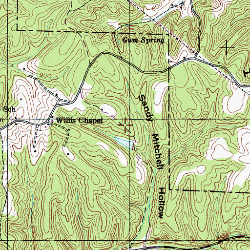 Topographic Map of Hampshire Ridge, TN