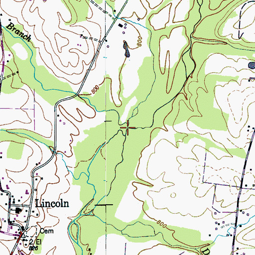 Topographic Map of Harbin Branch, TN