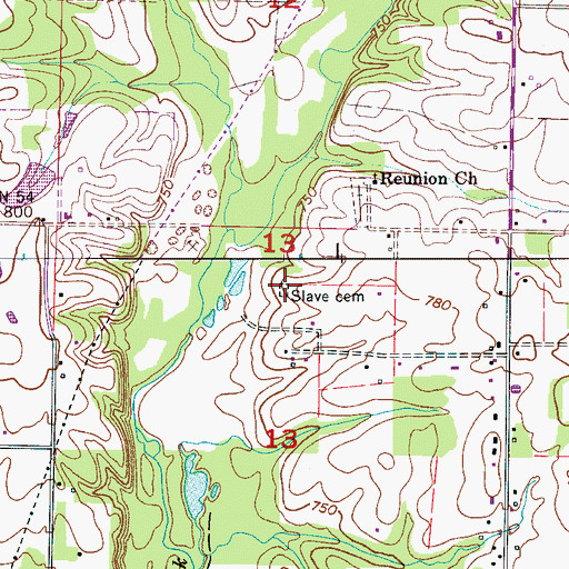 Topographic Map of Slave Cemetery, AL