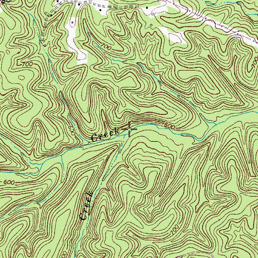 Topographic Map of Hatley Creek, TN