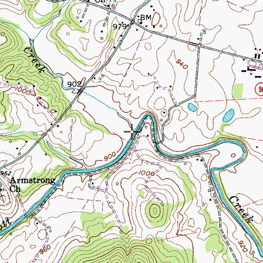 Topographic Map of Hayes Creek, TN