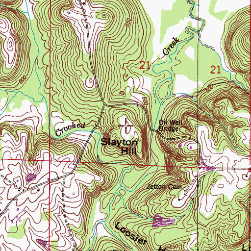 Topographic Map of Slayton Hill, AL