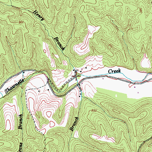 Topographic Map of Hurst Branch, TN