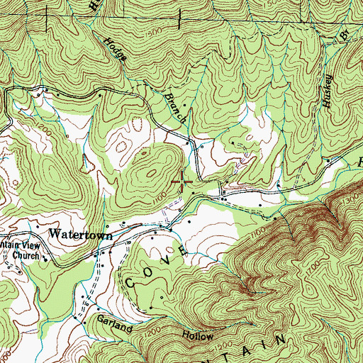 Topographic Map of Huskey Branch, TN