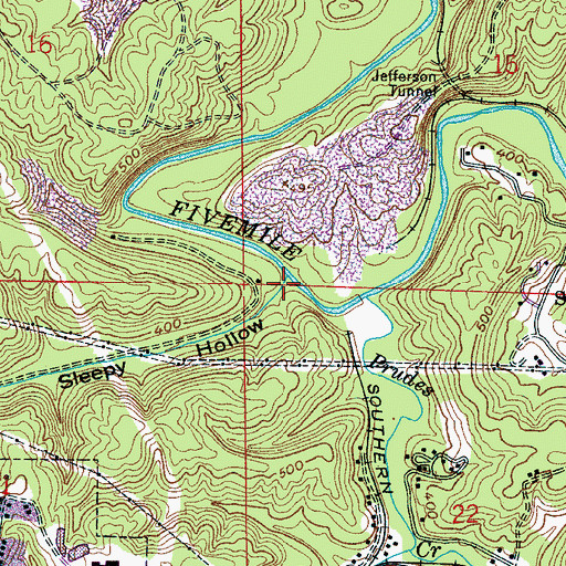 Topographic Map of Sleepy Hollow, AL