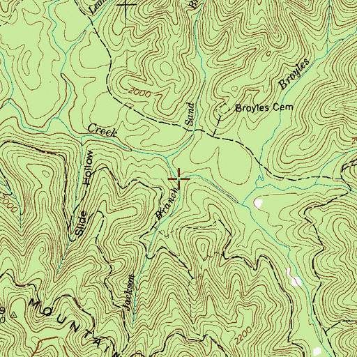 Topographic Map of Jackson Branch, TN