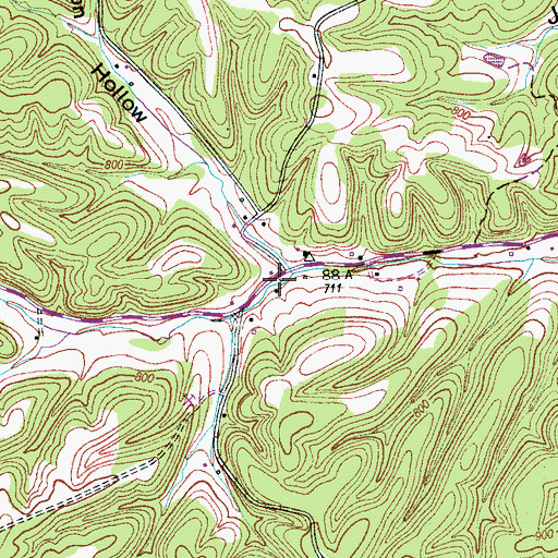 Topographic Map of Keaton Hollow, TN