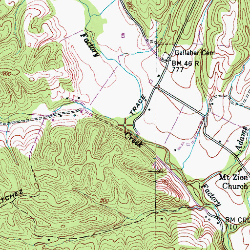 Topographic Map of Kilburn Branch, TN