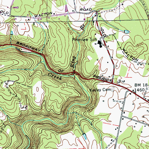 Topographic Map of King Branch, TN