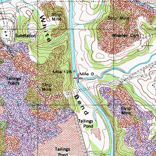 Topographic Map of Knob Creek, TN