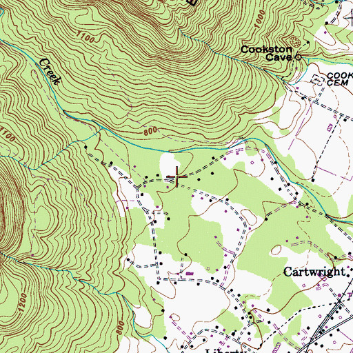 Topographic Map of Lane Cove, TN