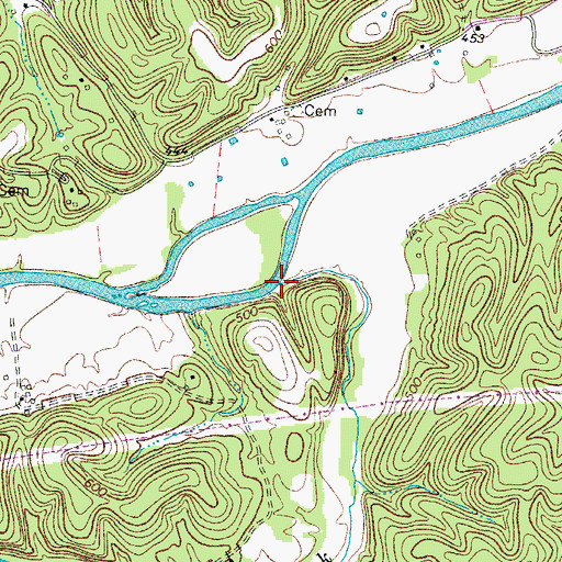 Topographic Map of Leatherwood Creek, TN