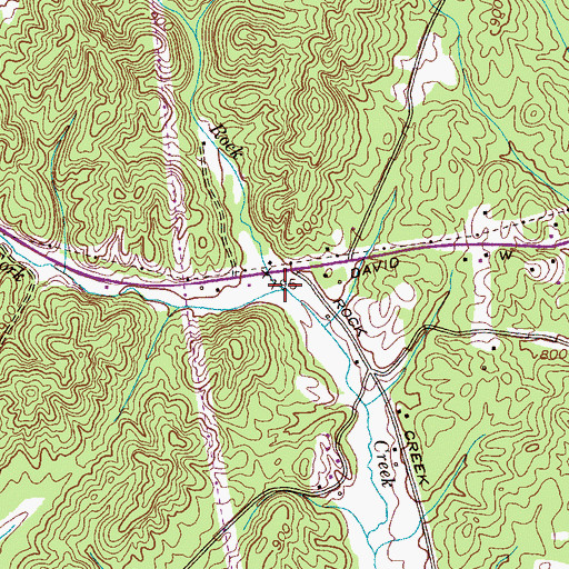 Topographic Map of Left Fork Rock Creek, TN