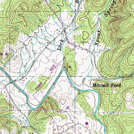 Topographic Map of Lick Branch, TN