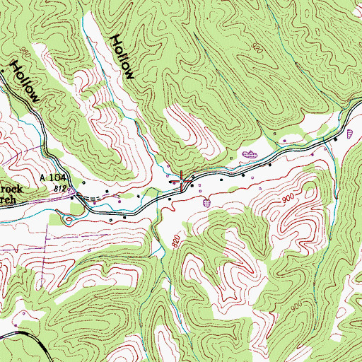 Topographic Map of Lindsey Hollow, TN