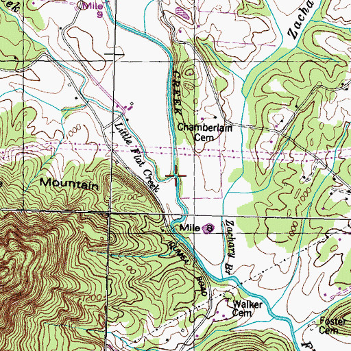 Topographic Map of Little Flat Creek, TN