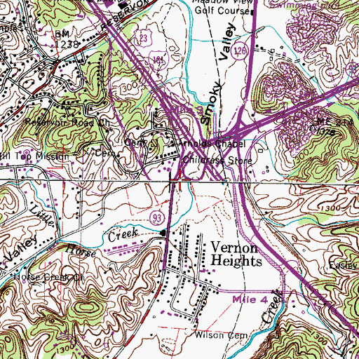 Topographic Map of Little Horse Creek, TN