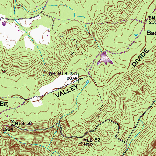 Topographic Map of Little Mountain, TN