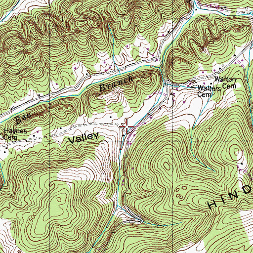 Topographic Map of Little Valley, TN