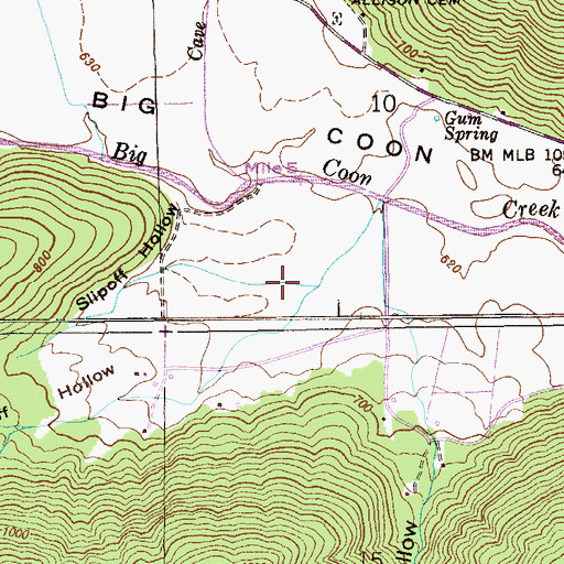 Topographic Map of Slipoff Hollow, AL