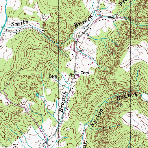 Topographic Map of Little Valley School, TN