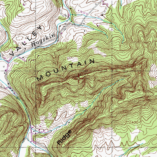 Topographic Map of Log Mountain, TN