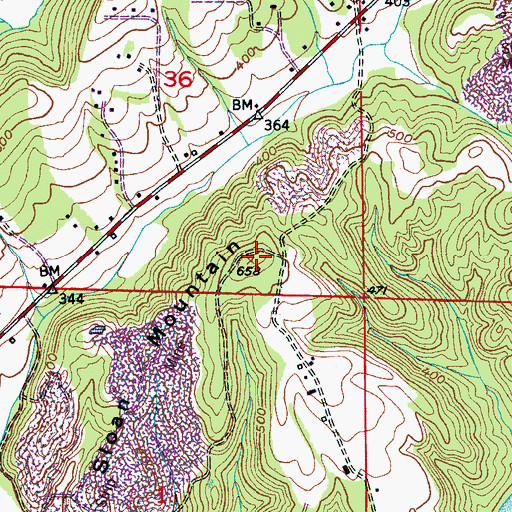 Topographic Map of Sloan Mountain, AL