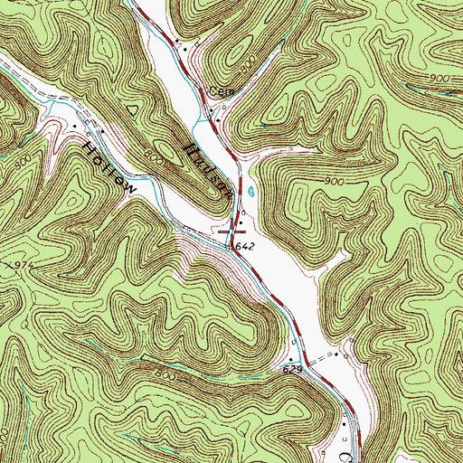 Topographic Map of Long Hollow, TN