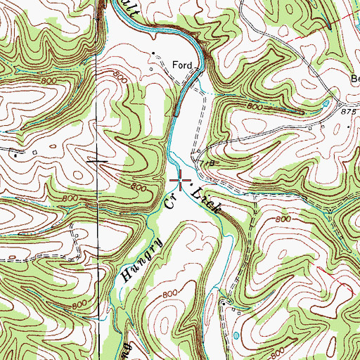 Topographic Map of Long Hungry Creek, TN
