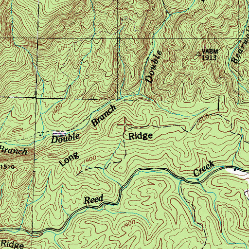 Topographic Map of Long Ridge, TN