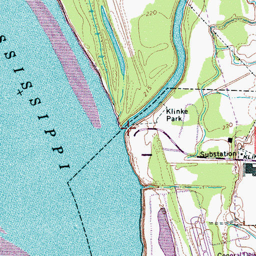 Topographic Map of Loosahatchie River, TN