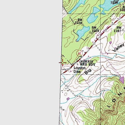 Topographic Map of Loyston Dike, TN