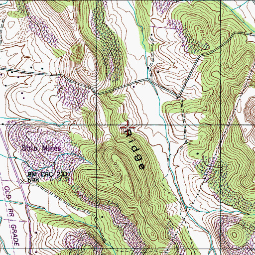 Topographic Map of Lusk Ridge, TN