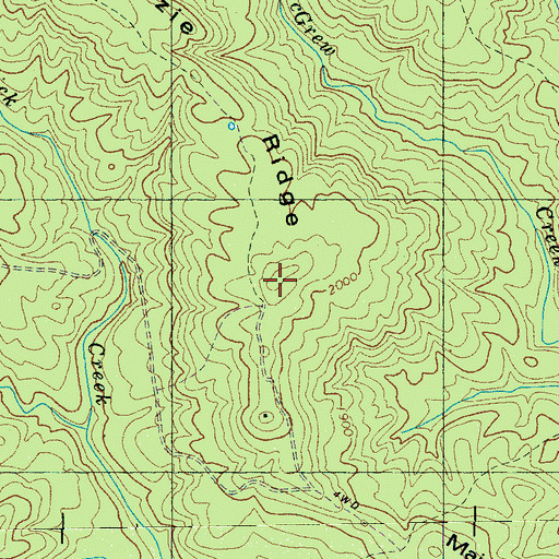 Topographic Map of Maizie Ridge, TN