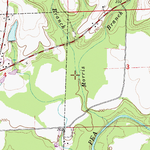 Topographic Map of Slough Branch, AL