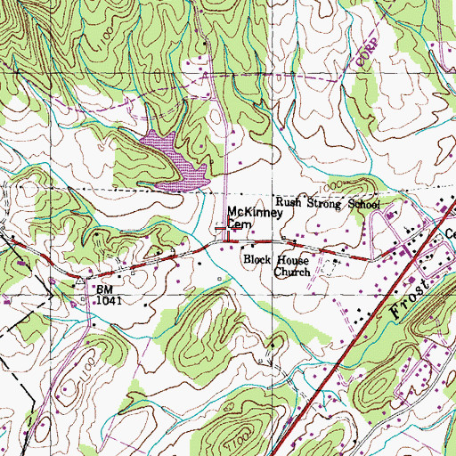 Topographic Map of McKinney Cemetery, TN