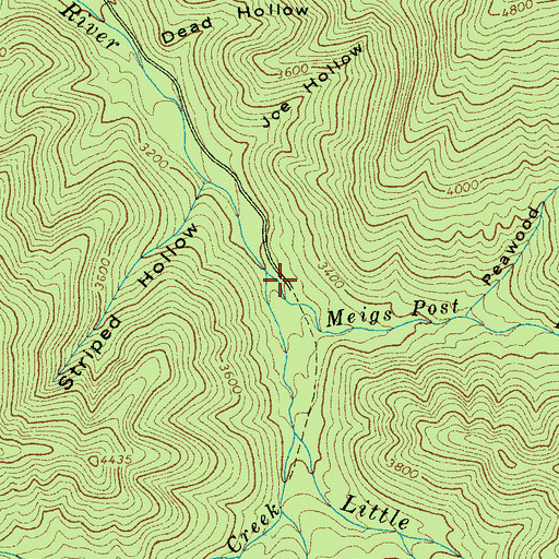 Topographic Map of Meigs Post Prong, TN