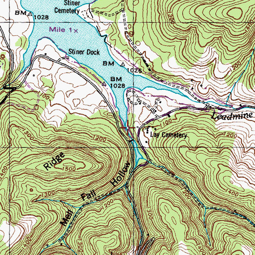 Topographic Map of Mell Fall Hollow, TN