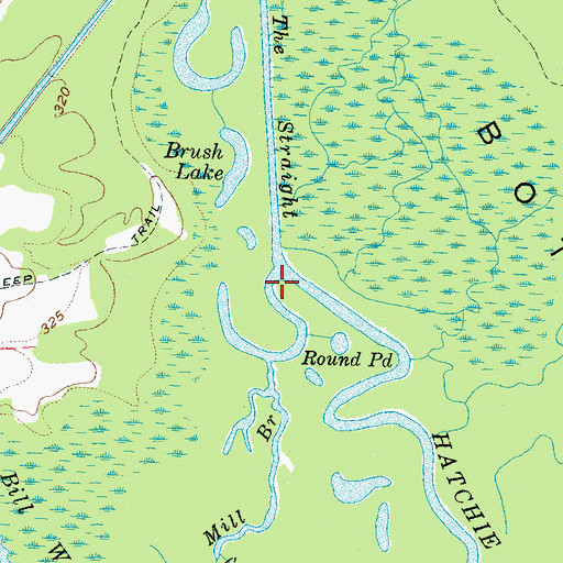 Topographic Map of Mill Branch, TN