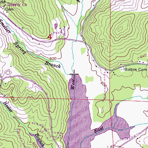 Topographic Map of Smelser Spring Branch, AL