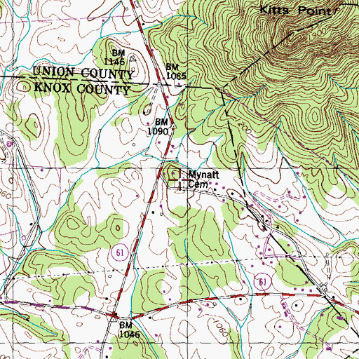 Topographic Map of Mynatt Cemetery, TN