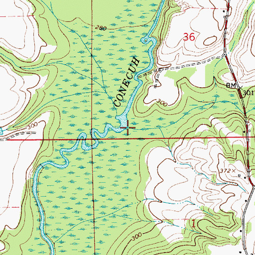 Topographic Map of Smilies Mill Creek, AL
