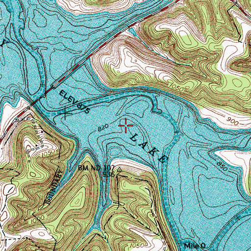 Topographic Map of Normandy Lake, TN