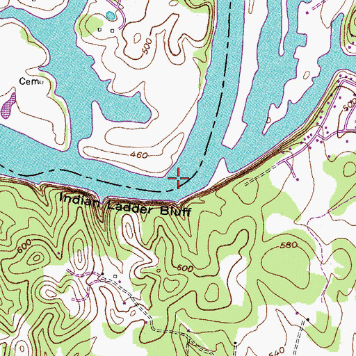 Topographic Map of Old Hickory Lake, TN