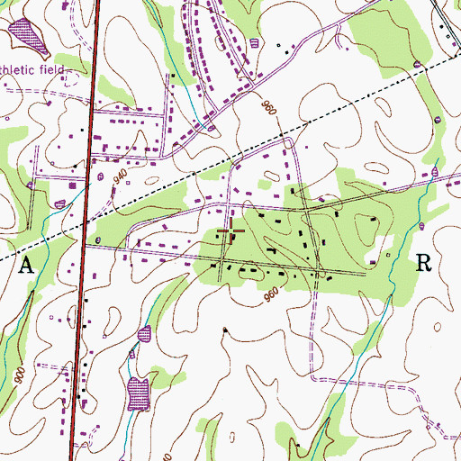Topographic Map of Pea Ridge, TN
