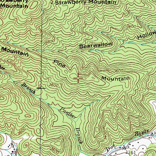 Topographic Map of Pine Mountain, TN