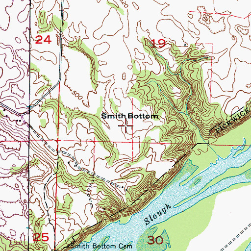 Topographic Map of Smith Bottom, AL
