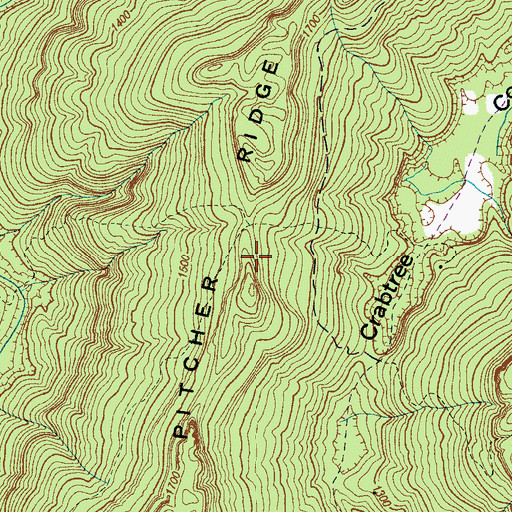 Topographic Map of Pitcher Ridge, TN