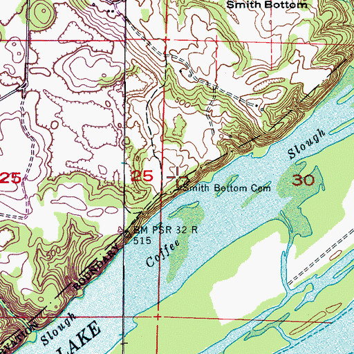Topographic Map of Smith Bottom Cemetery, AL